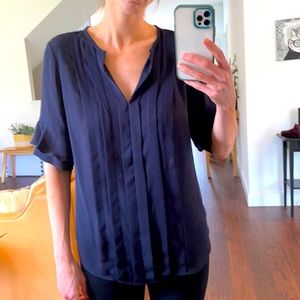 Ann Taylor Navy Blouse